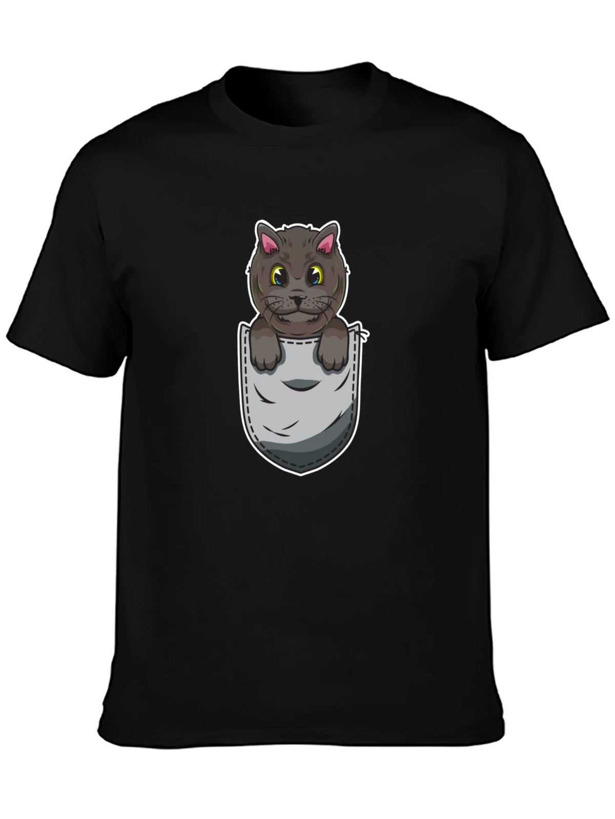 Cartoon Cat in Pocket Graphic Tee - Unisex product image 3