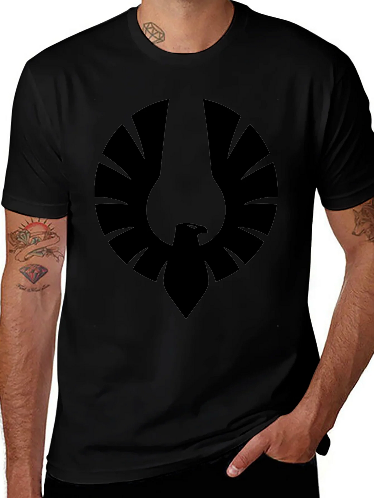 Mens Black Graphic Tee - Phoenix Emblem product image 1