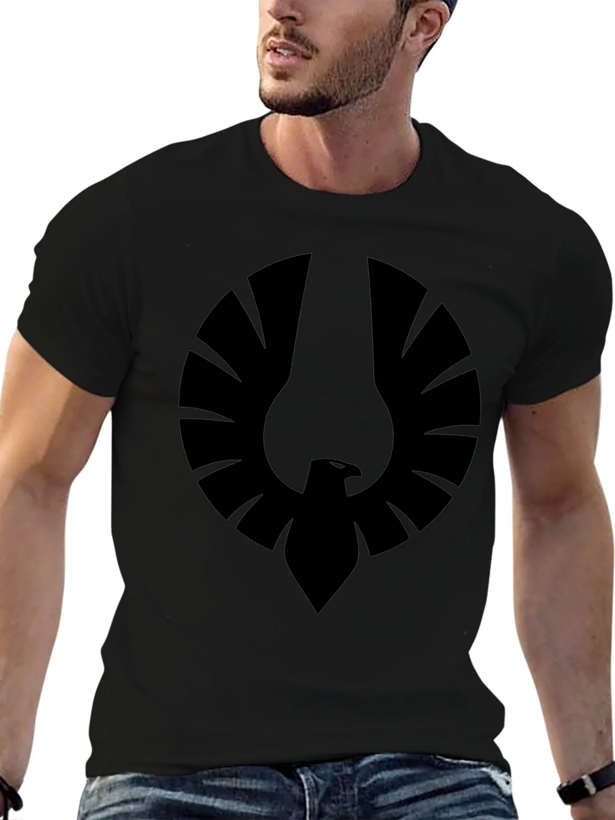 Mens Black Graphic Tee - Phoenix Emblem product image 6