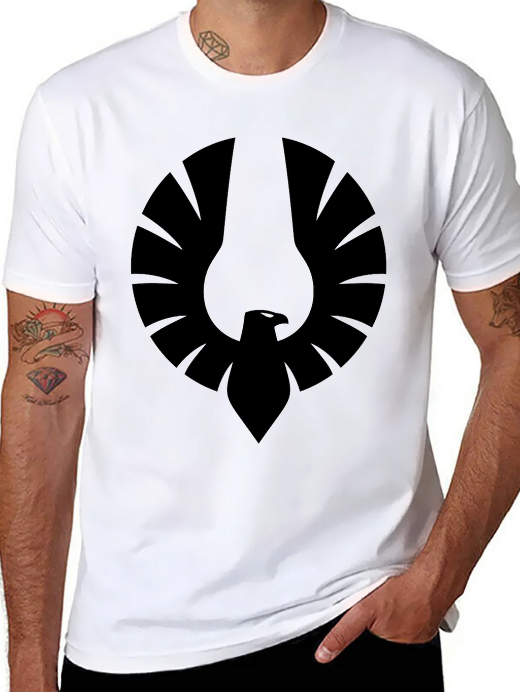 Mens Black Graphic Tee - Phoenix Emblem product image 7