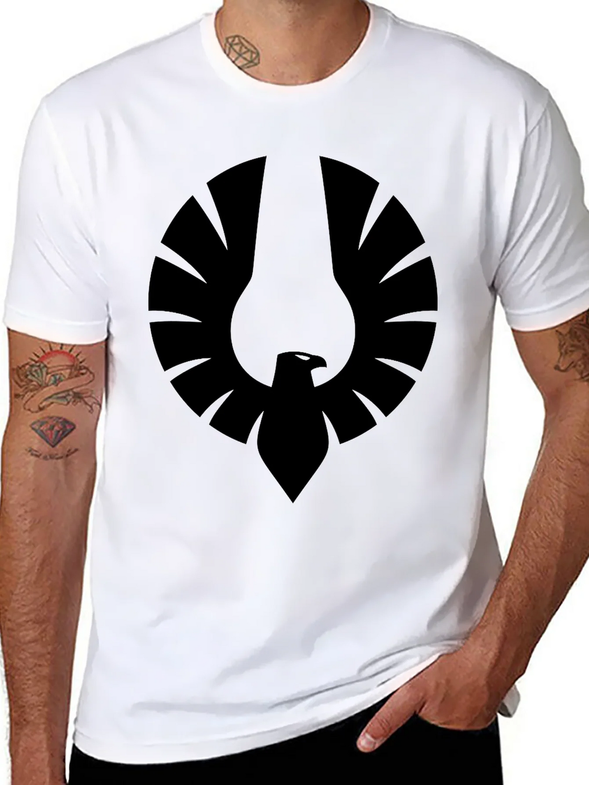 Mens Black Graphic Tee - Phoenix Emblem product image 7
