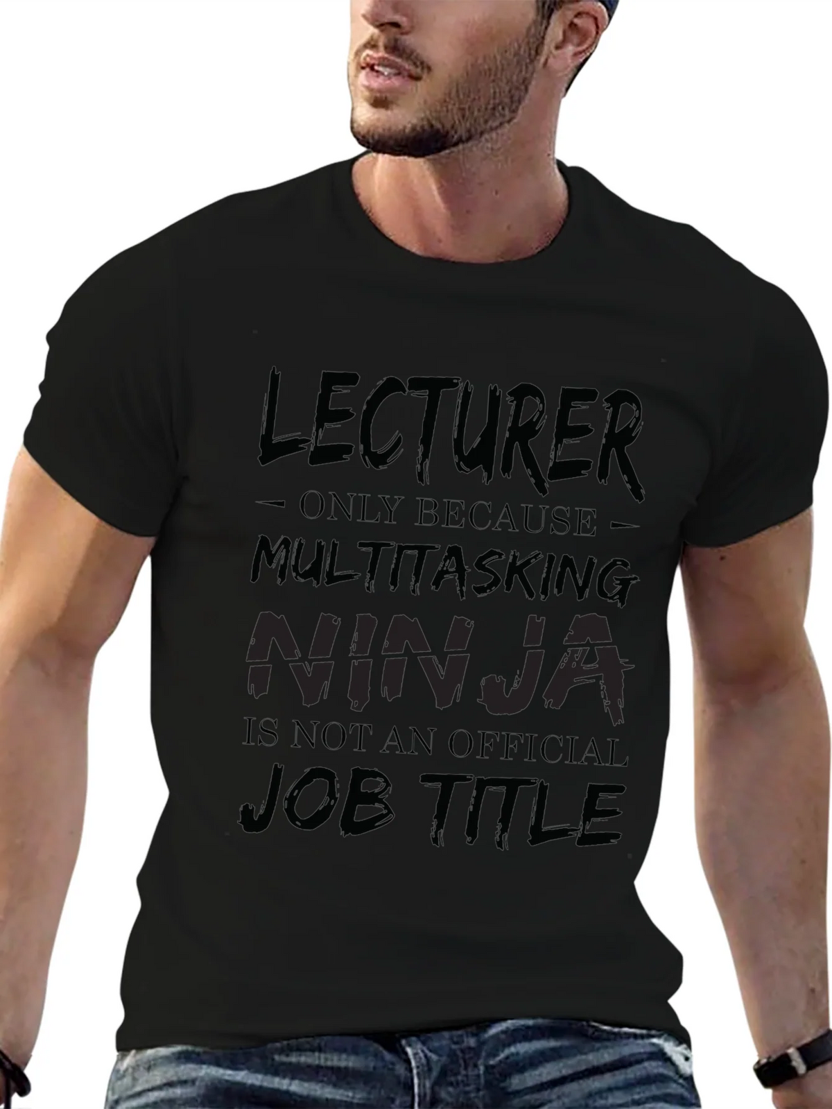 Lecturer Multitasking Ninja Black T-Shirt product image 6
