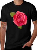 Rose Graphic Tee - Stylish Black Cotton Shirt product image 1