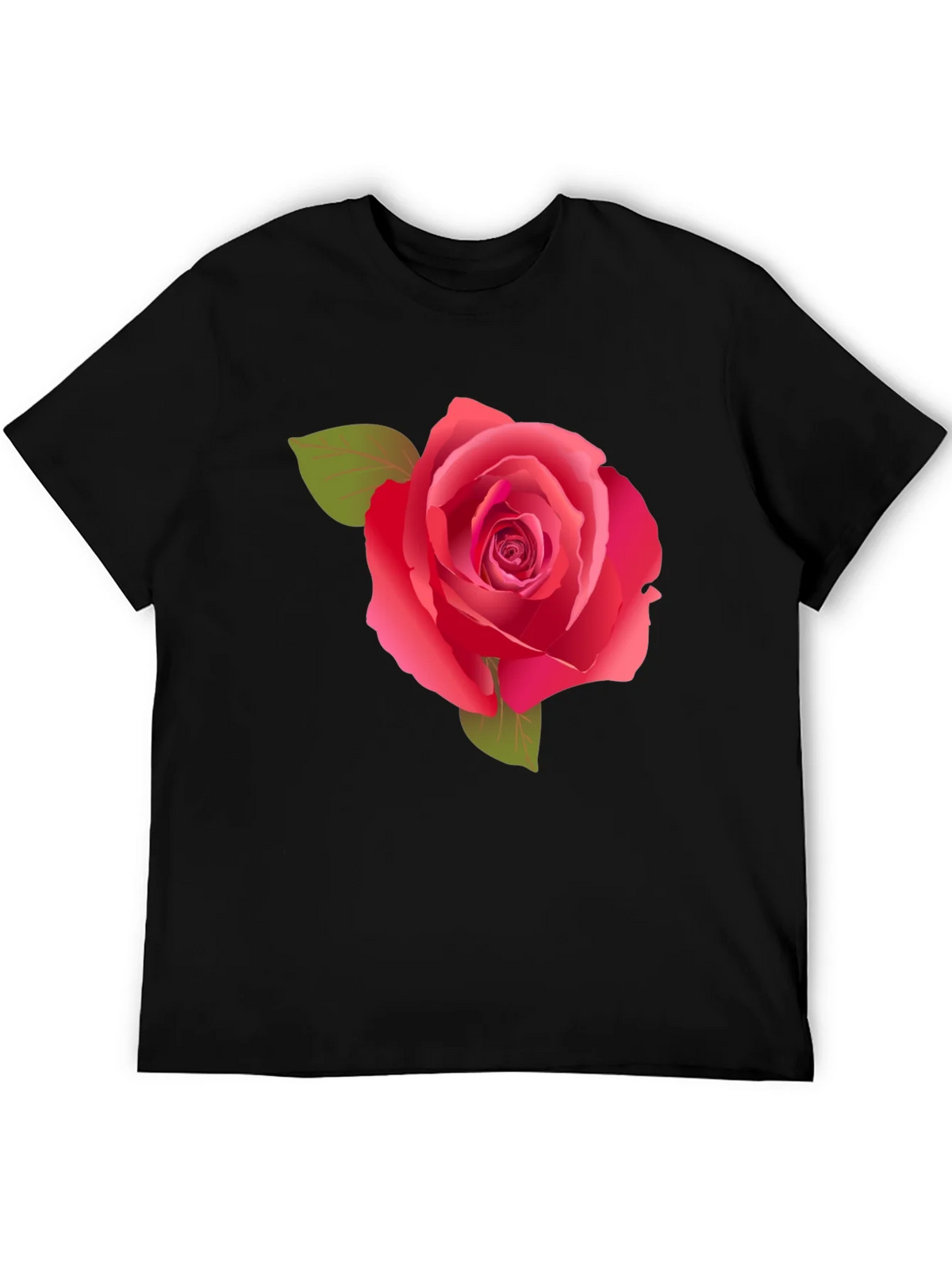 Rose Graphic Tee - Stylish Black Cotton Shirt product image 5