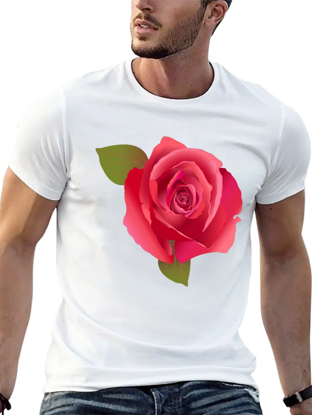 Rose Graphic Tee - Stylish Black Cotton Shirt product image 12