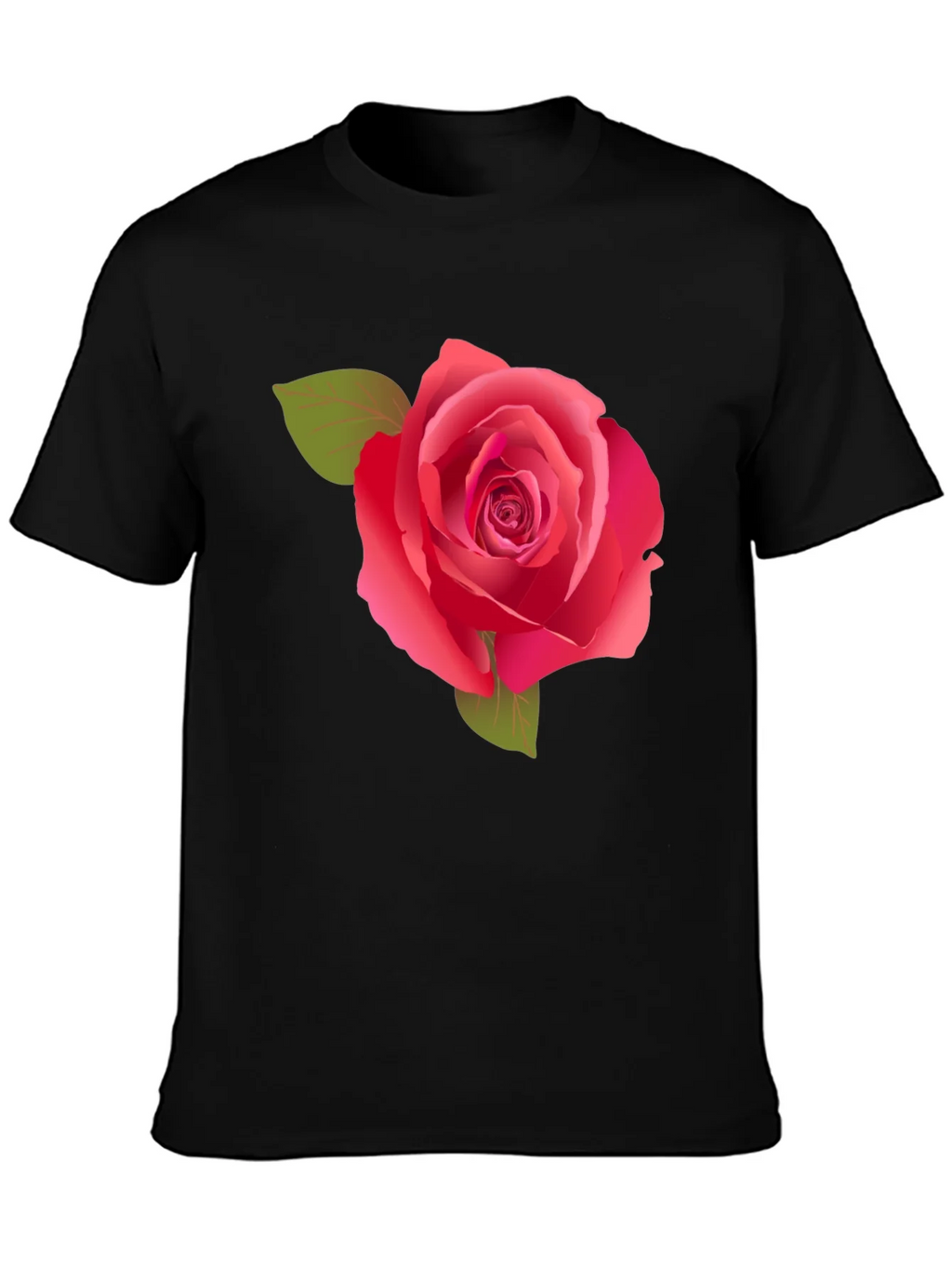 Rose Graphic Tee - Stylish Black Cotton Shirt product image 3