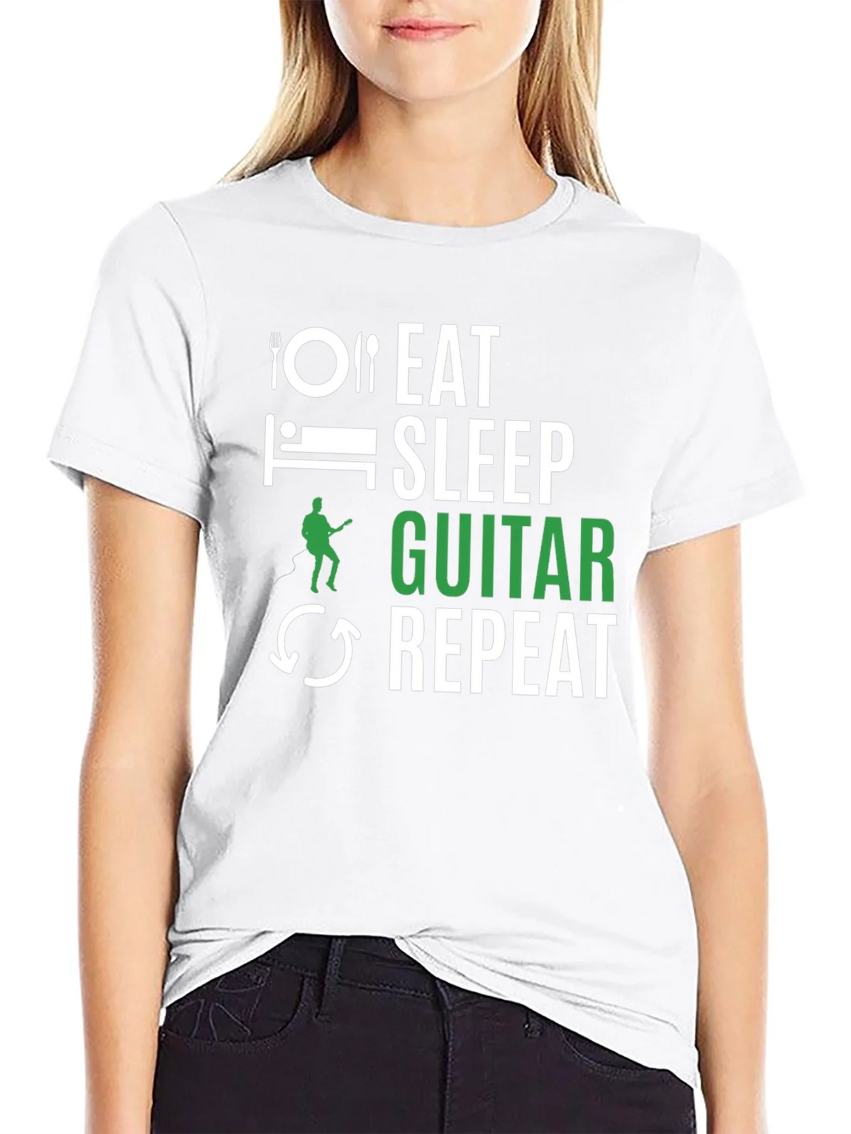 Eat Sleep Guitar Repeat Graphic Tee product image 8
