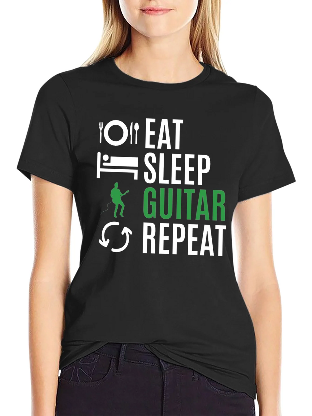 Eat Sleep Guitar Repeat Graphic Tee product image 2