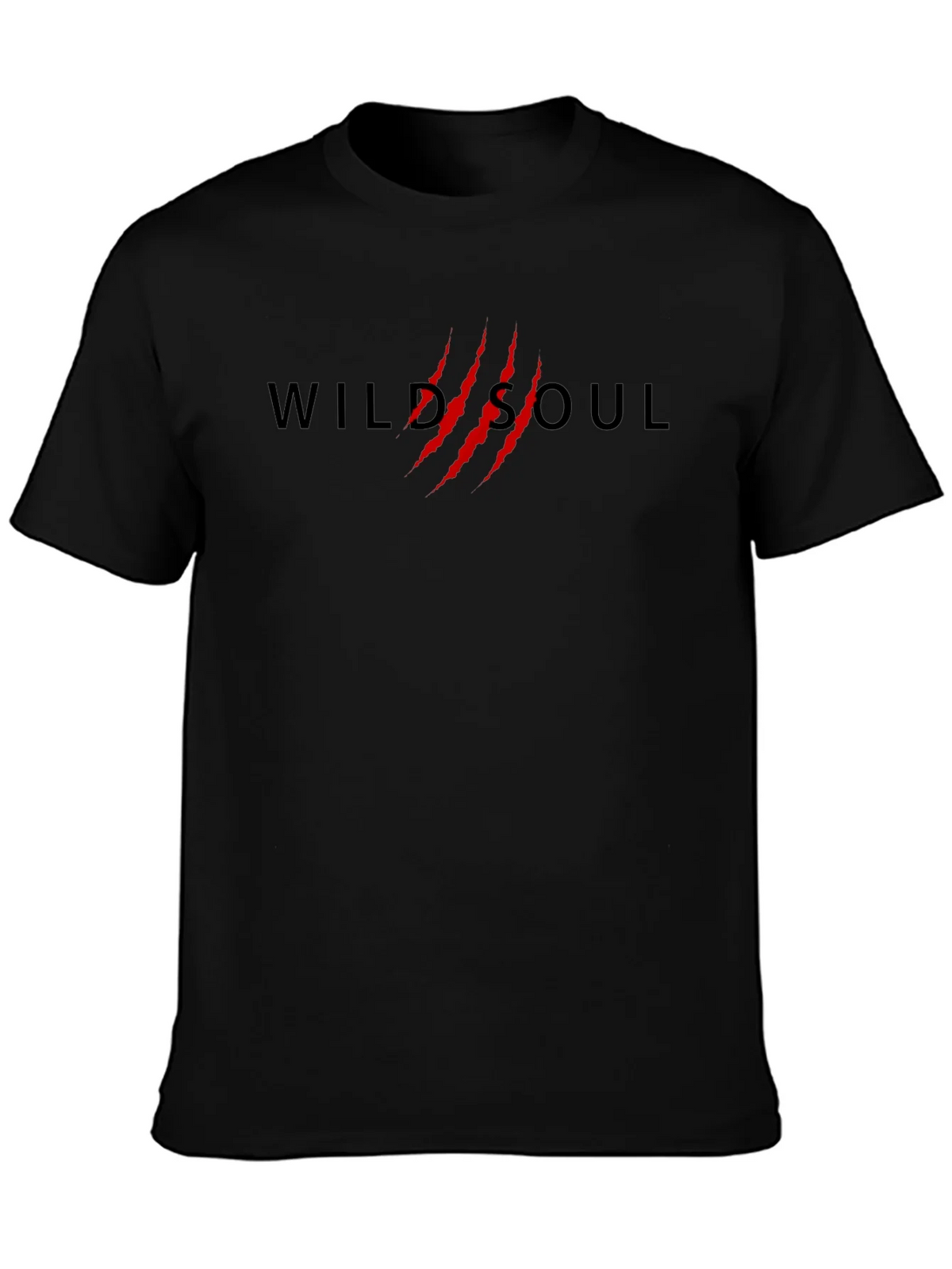 Wild Soul T-Shirt - Black Cotton Tee with Red Claw Design product image 3