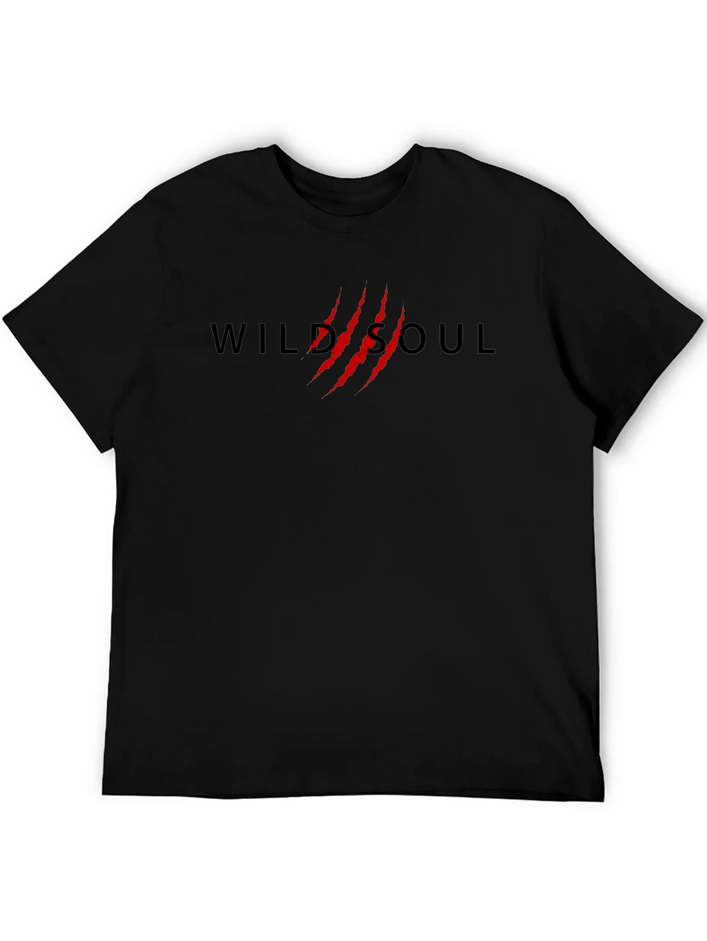 Wild Soul T-Shirt - Black Cotton Tee with Red Claw Design product image 5