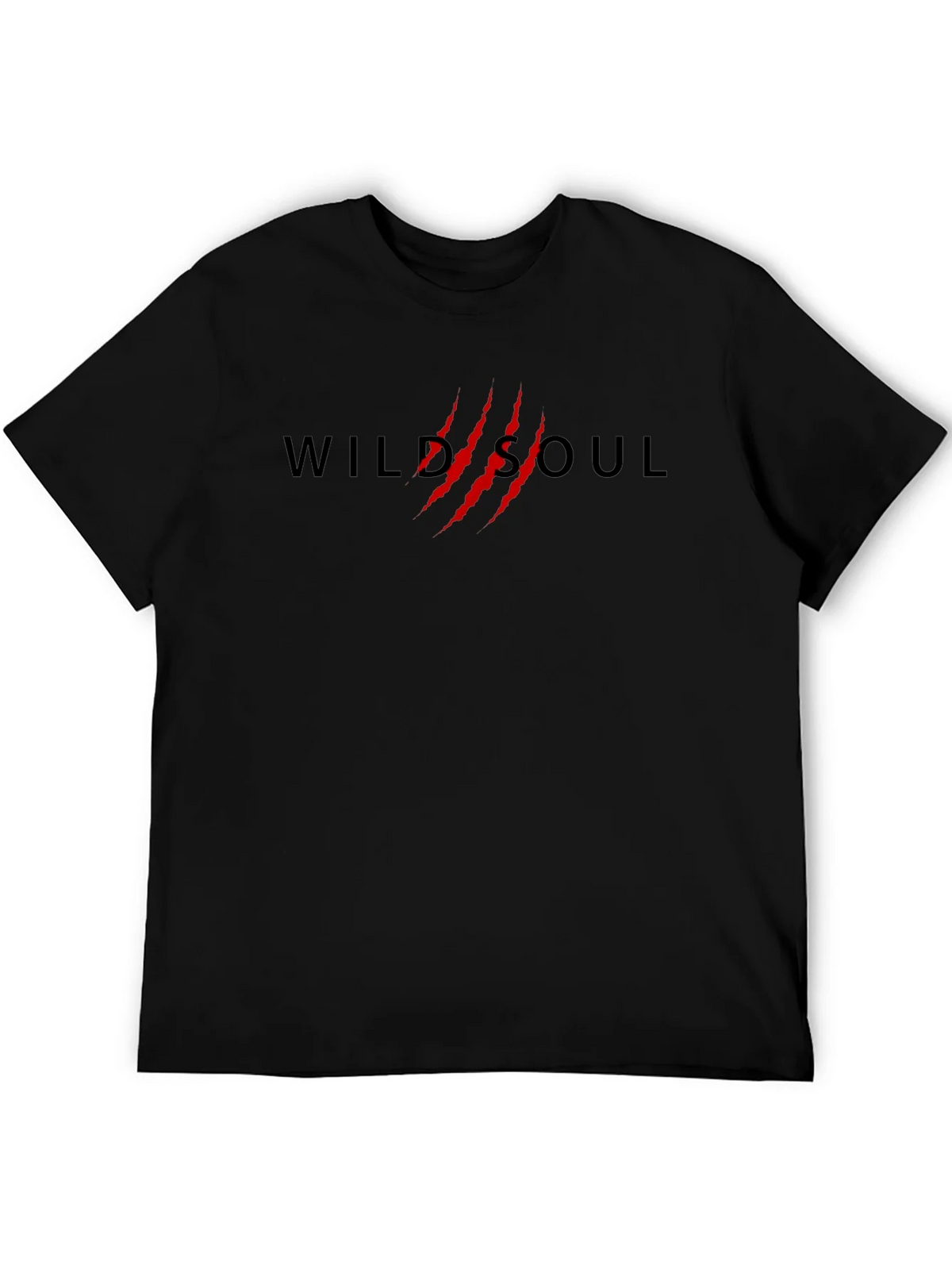 Wild Soul T-Shirt - Black Cotton Tee with Red Claw Design product image 5