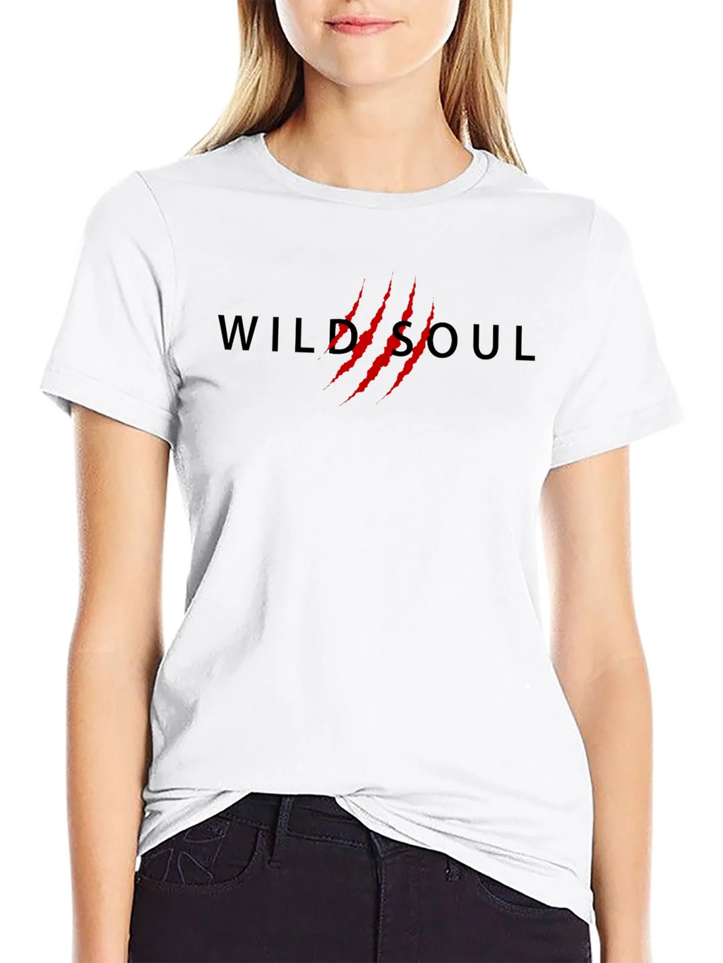 Wild Soul T-Shirt - Black Cotton Tee with Red Claw Design product image 8