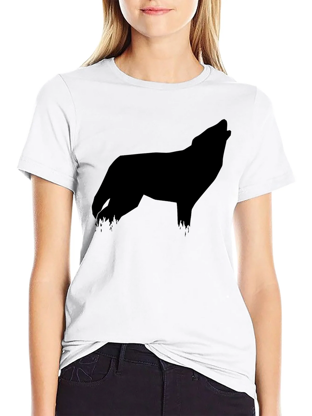 Black Wolf Silhouette Graphic Tee product image 8