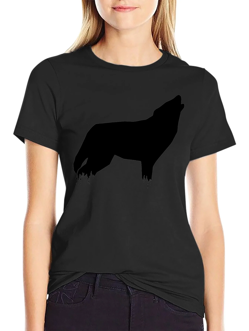 Black Wolf Silhouette Graphic Tee product image 2