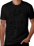 Keep Calm Bicycle Graphic Black T-Shirt product image 1