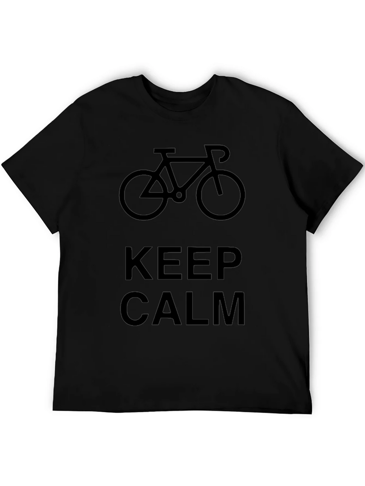 Keep Calm Bicycle Graphic Black T-Shirt product image 5