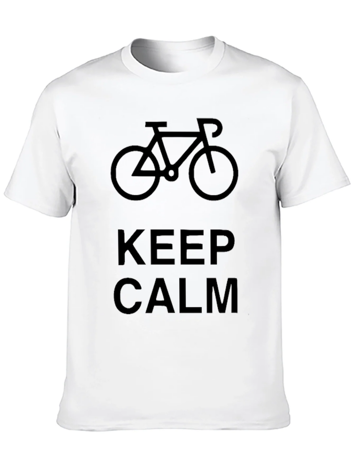 Keep Calm Bicycle Graphic Black T-Shirt product image 9