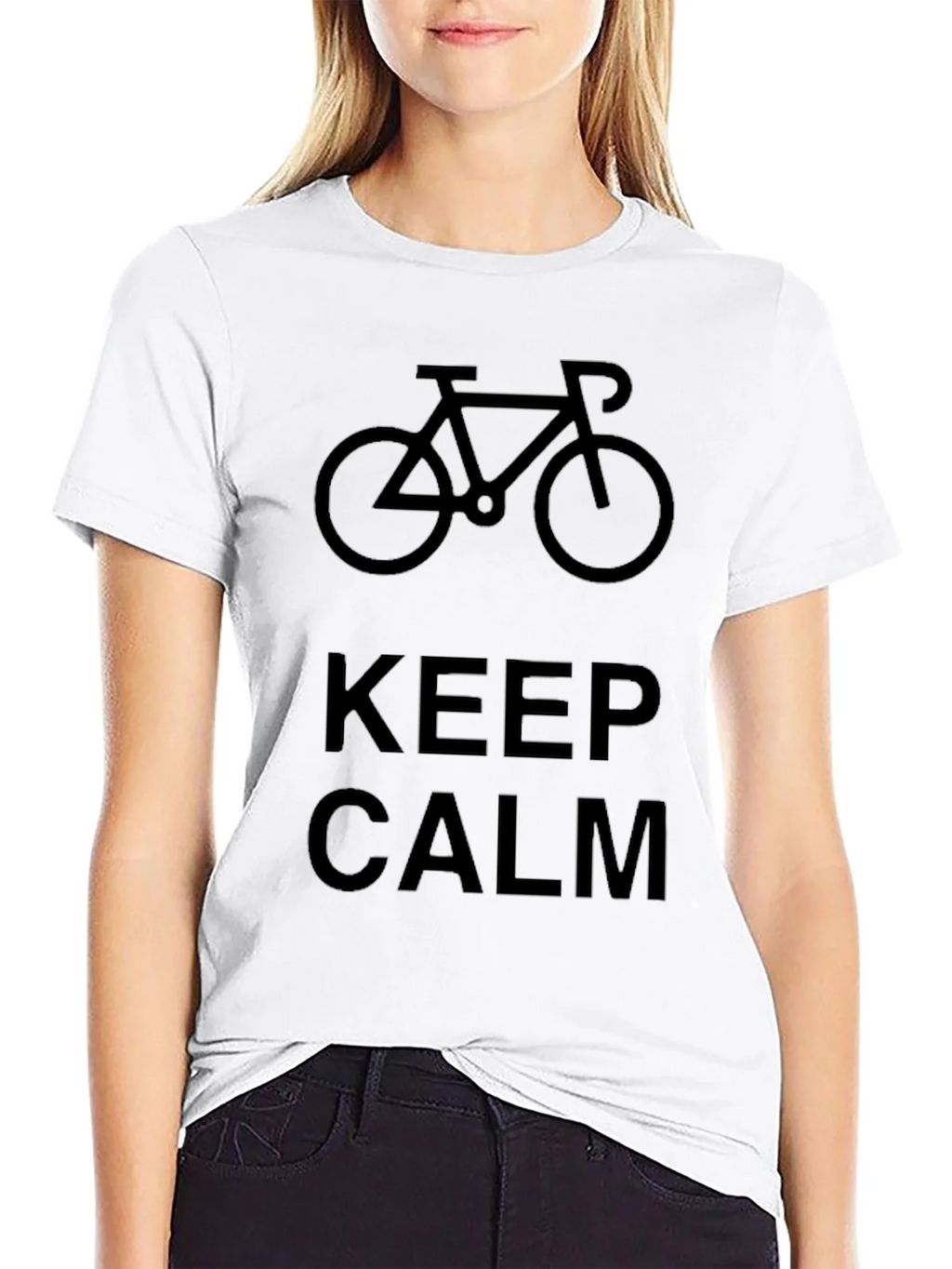 Keep Calm Bicycle Graphic Black T-Shirt product image 8