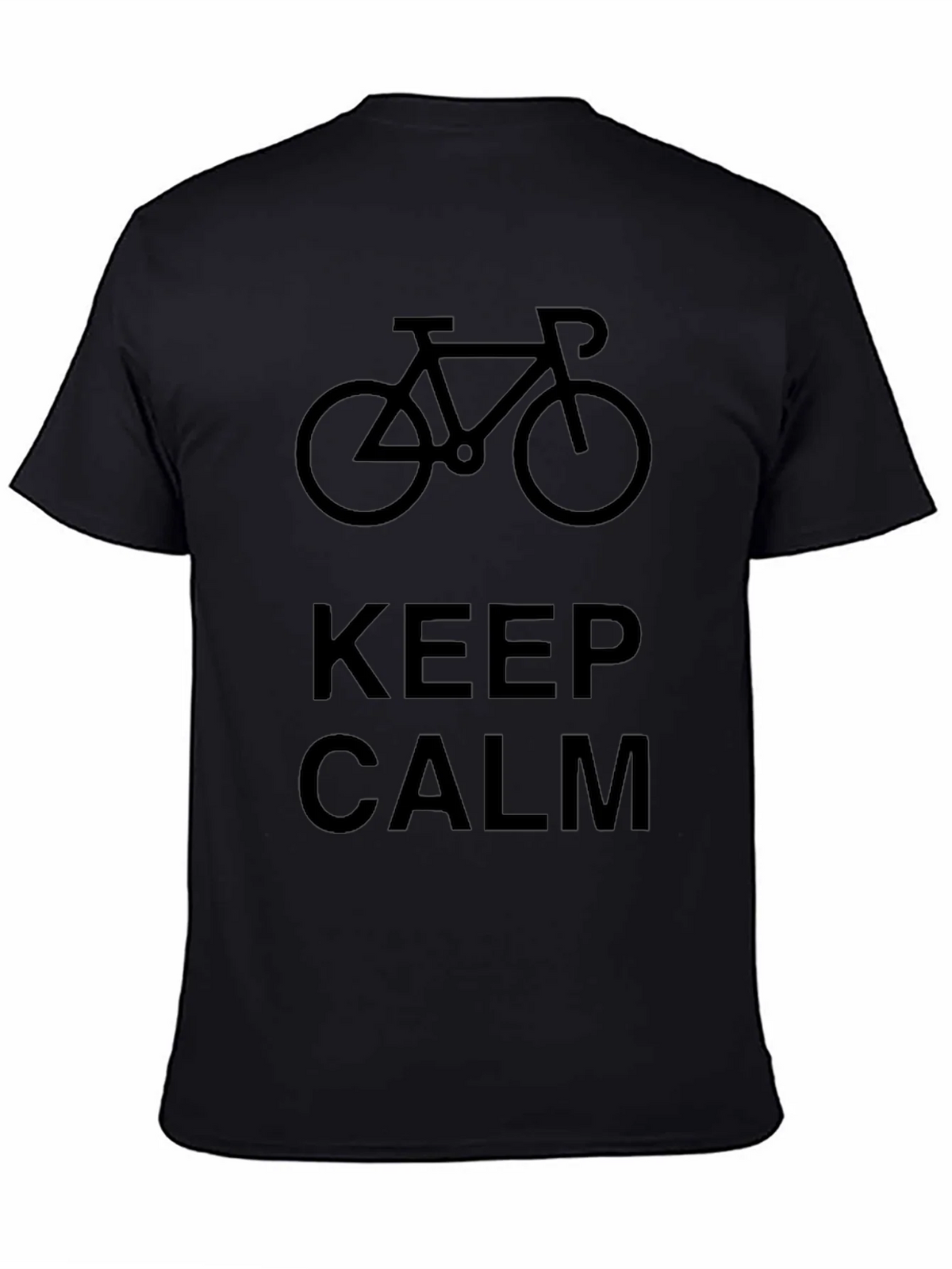 Keep Calm Bicycle Graphic Black T-Shirt product image 4