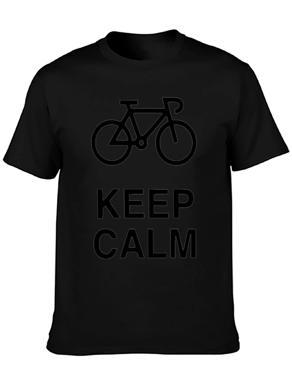 Keep Calm Bicycle Graphic Black T-Shirt product image 3