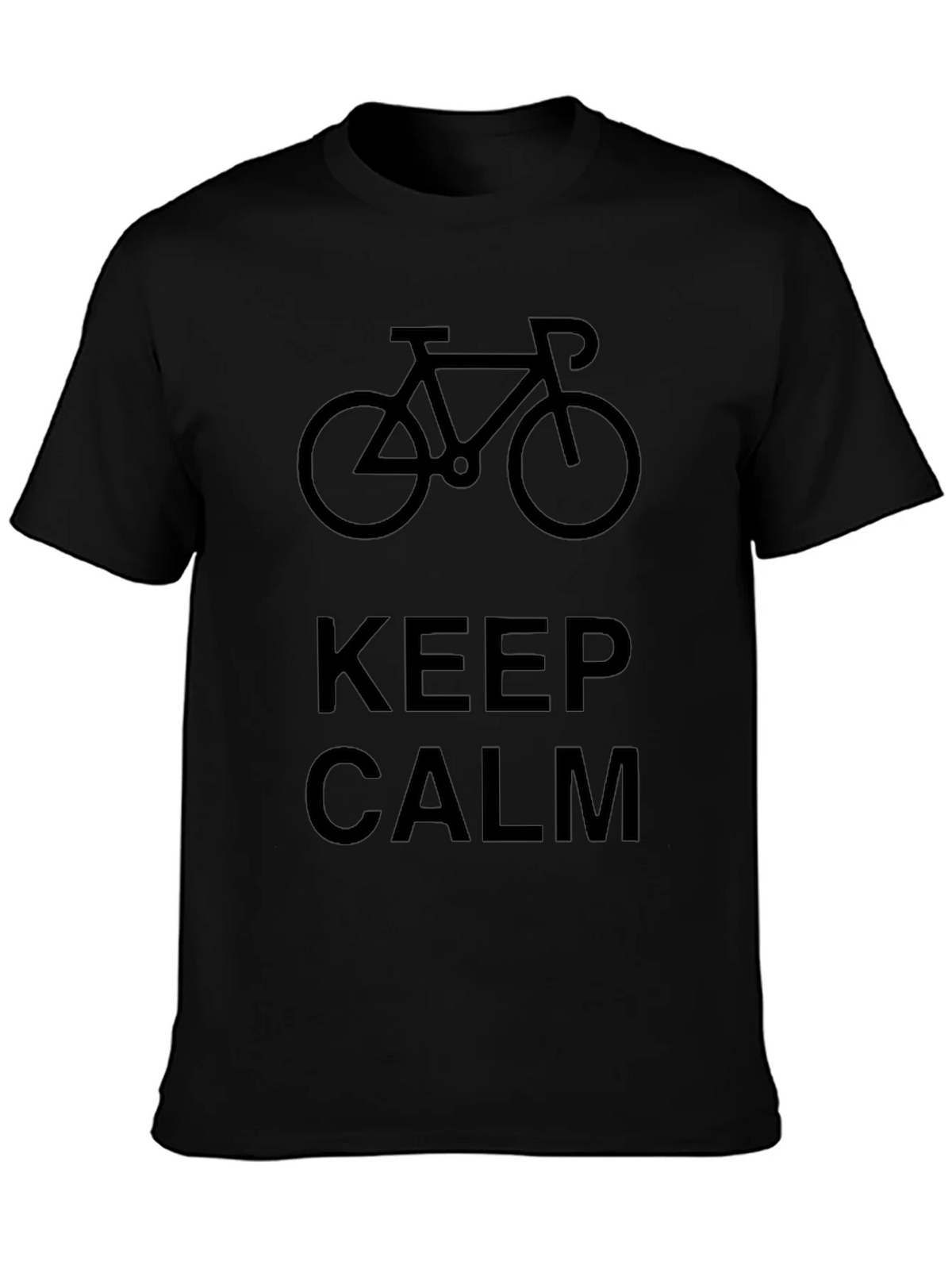 Keep Calm Bicycle Graphic Black T-Shirt product image 3