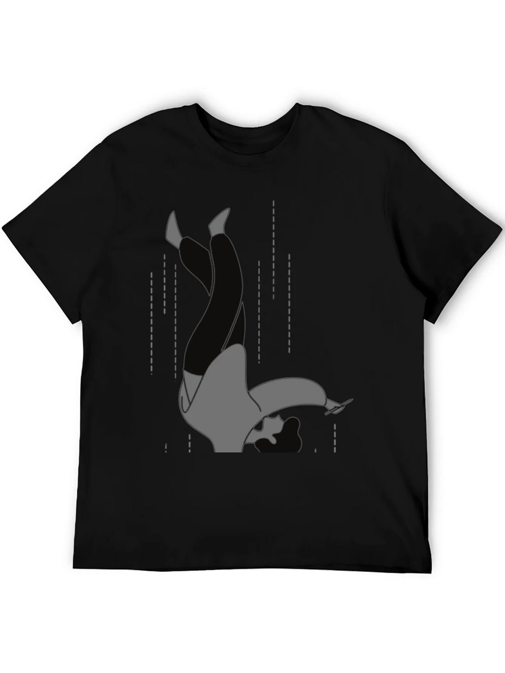 Falling Man Graphic Tee - Black Cotton T-Shirt product image 5