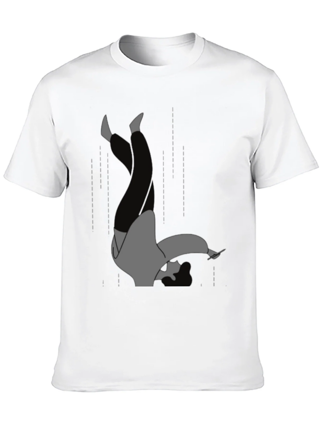 Falling Man Graphic Tee - Black Cotton T-Shirt product image 9