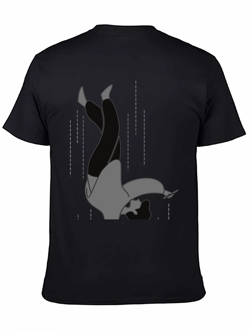 Falling Man Graphic Tee - Black Cotton T-Shirt product image 4