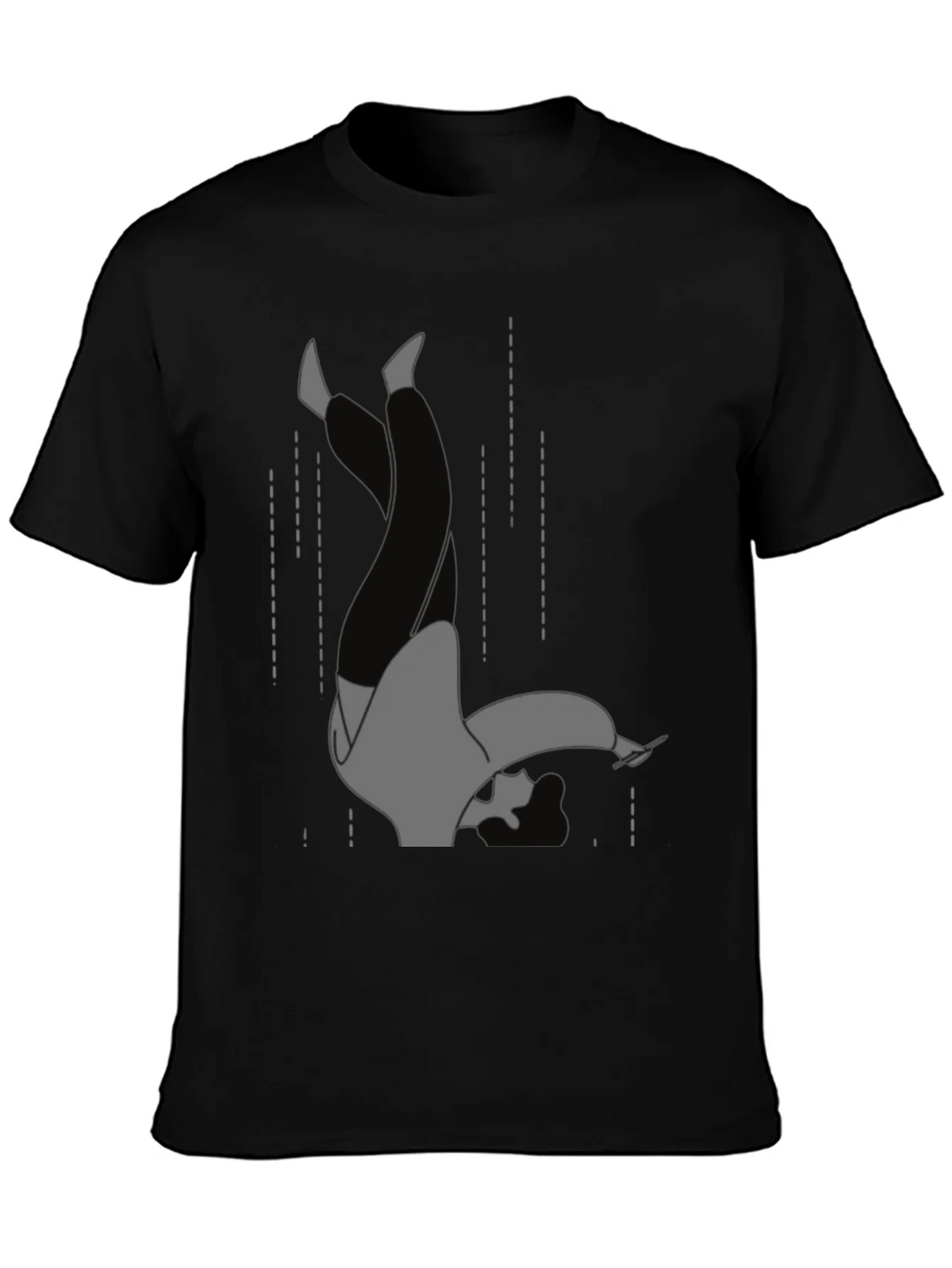 Falling Man Graphic Tee - Black Cotton T-Shirt product image 3