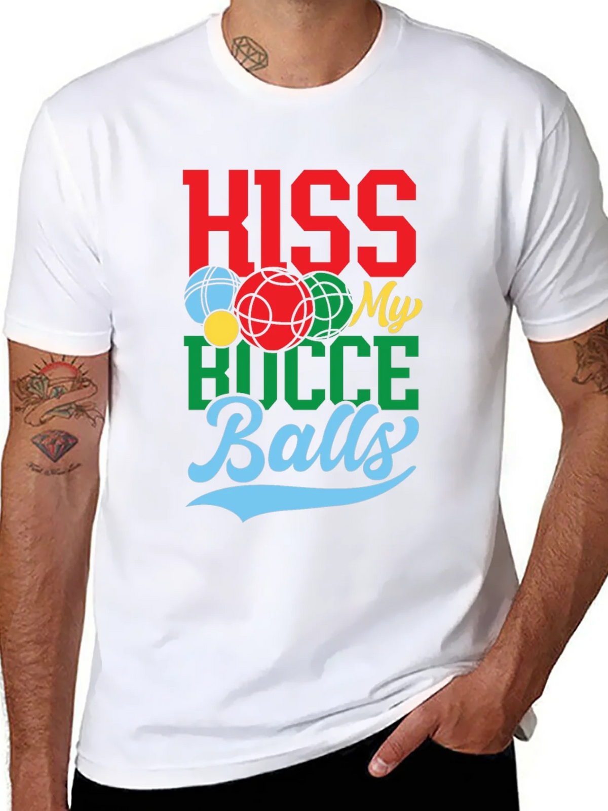 Kiss My Bocce Balls Graphic Tee product image 7