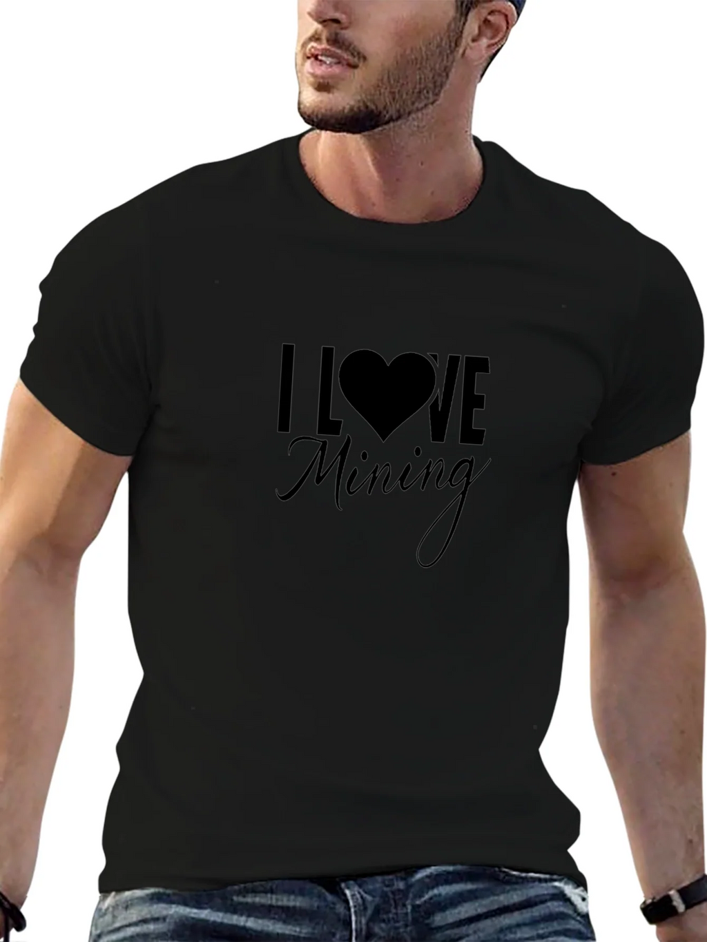 I Love Mining Black T-Shirt product image 6