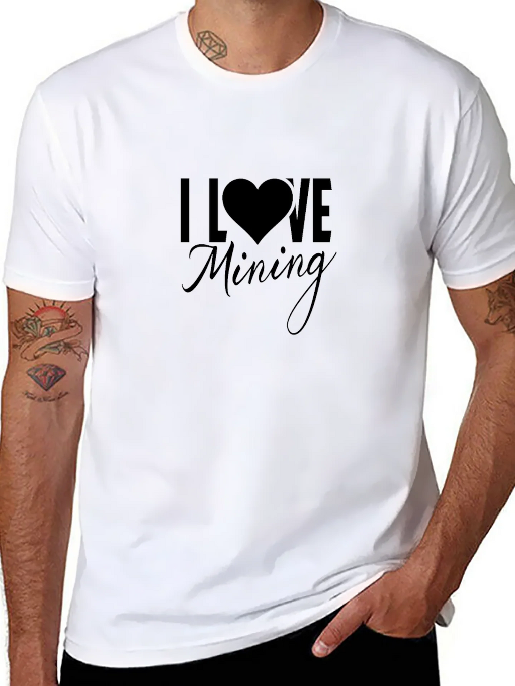 I Love Mining Black T-Shirt product image 7