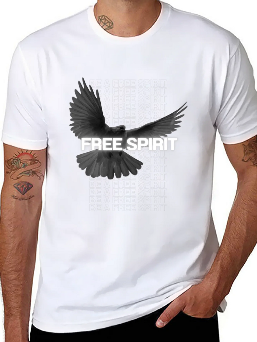 Free Spirit Dove Graphic T-Shirt - Black product image 7