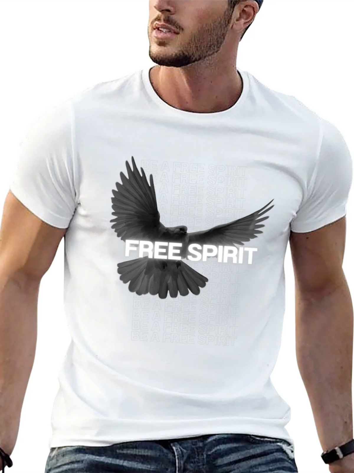 Free Spirit Dove Graphic T-Shirt - Black product image 12