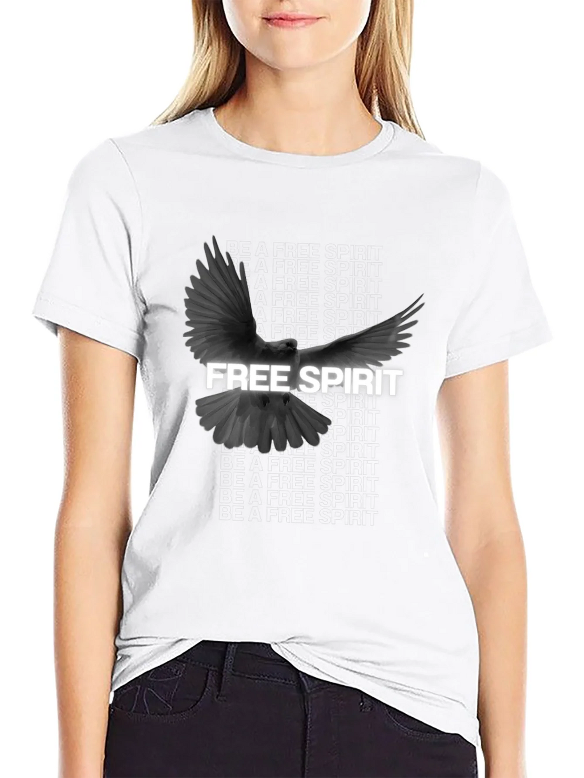 Free Spirit Dove Graphic T-Shirt - Black product image 8