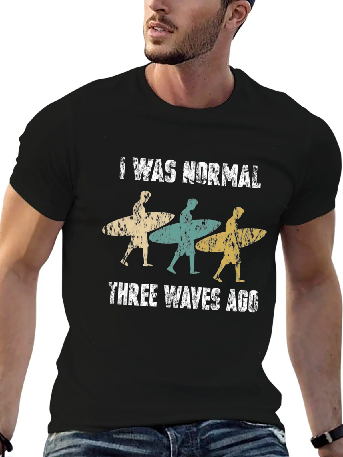 I Was Normal Three Waves Ago Surfing T-Shirt product image 6