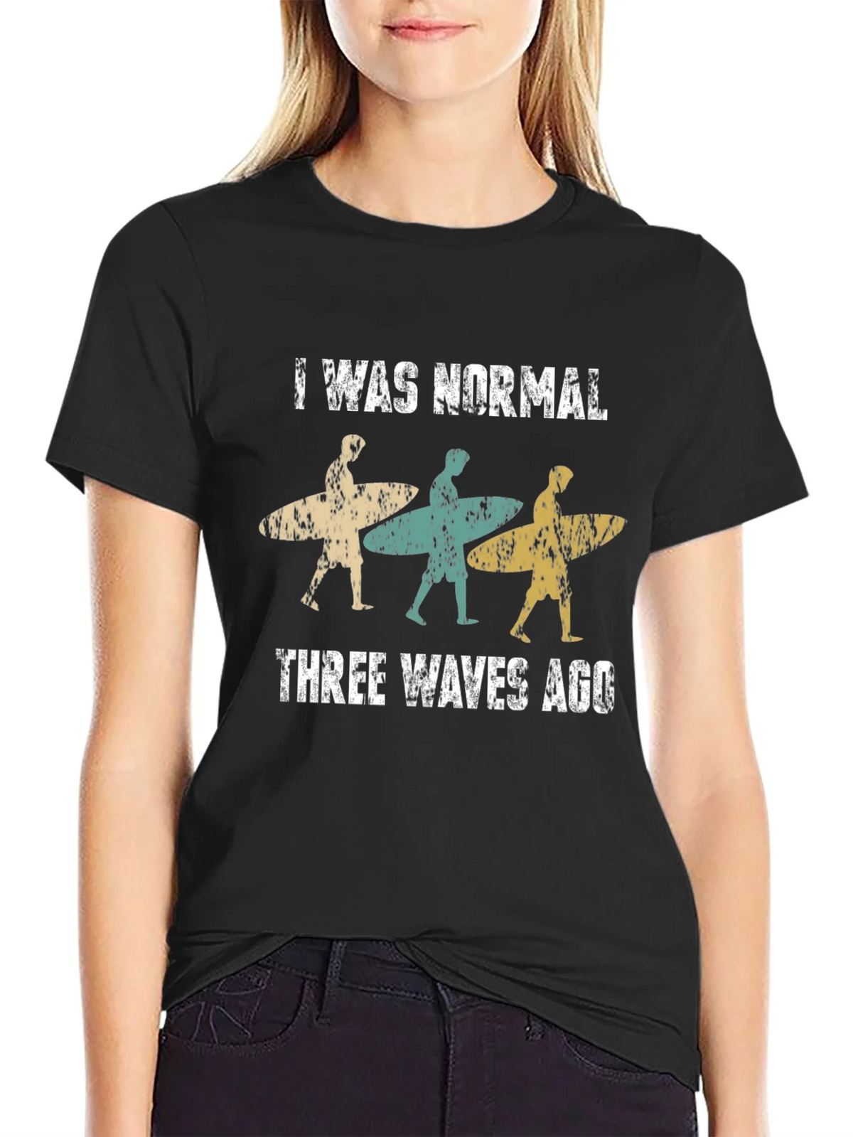 I Was Normal Three Waves Ago Surfing T-Shirt product image 2
