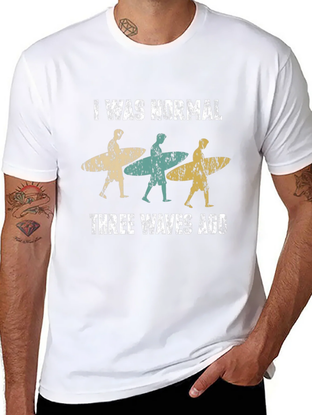 I Was Normal Three Waves Ago Surfing T-Shirt product image 7