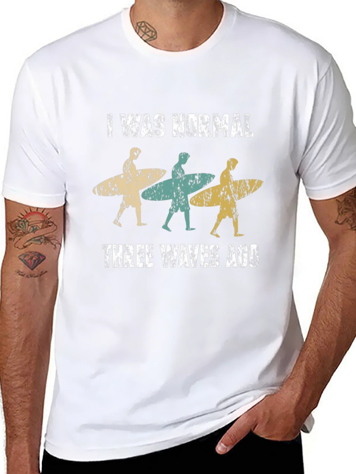 I Was Normal Three Waves Ago Surfing T-Shirt product image 7