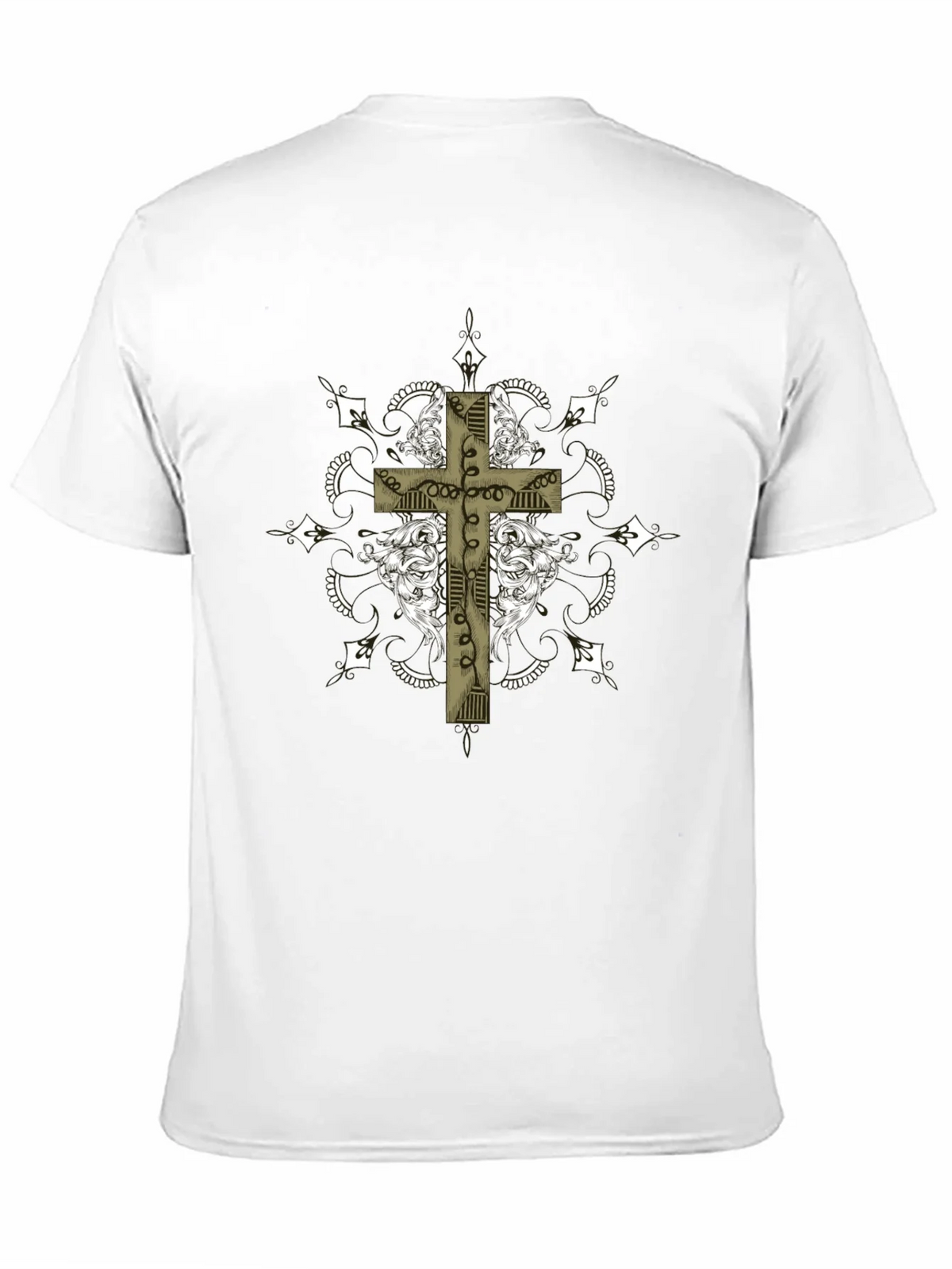 Gothic Cross Graphic Tee - Black Crew Neck product image 10