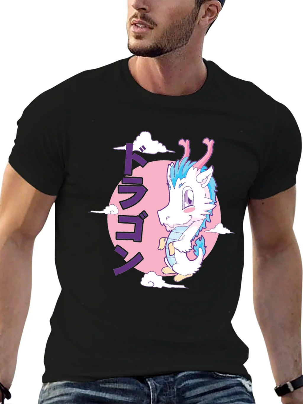 Anime Dragon Graphic T-Shirt - Black product image 6