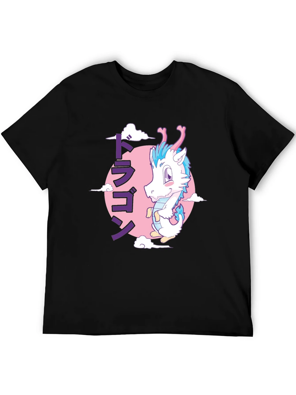 Anime Dragon Graphic T-Shirt - Black product image 5