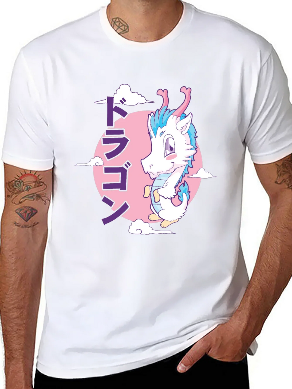 Anime Dragon Graphic T-Shirt - Black product image 7