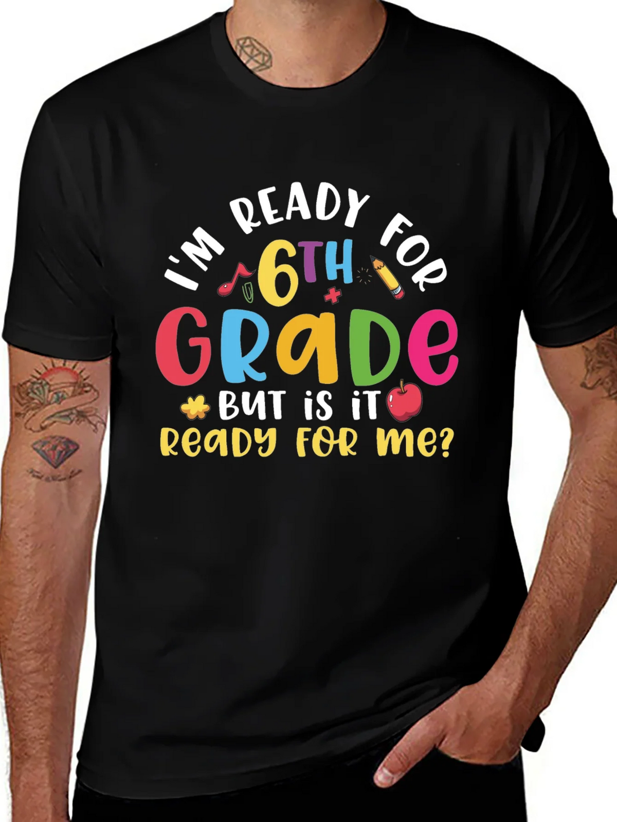 Ready for 6th Grade Black T-Shirt product image 1
