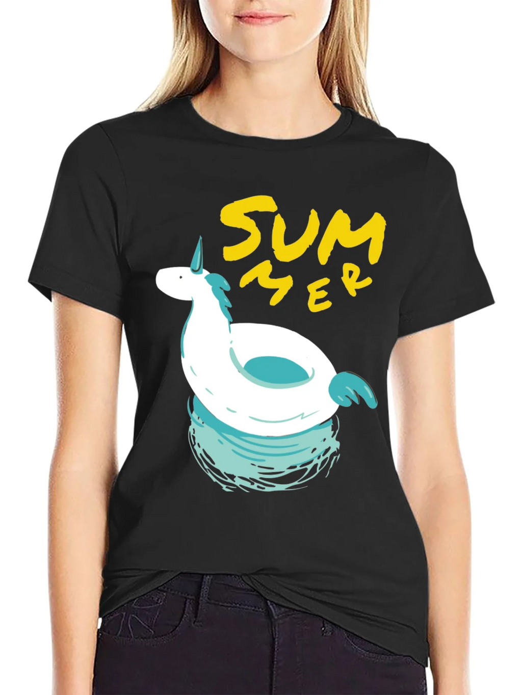 Summer Unicorn Pool Float Graphic Tee product image 2