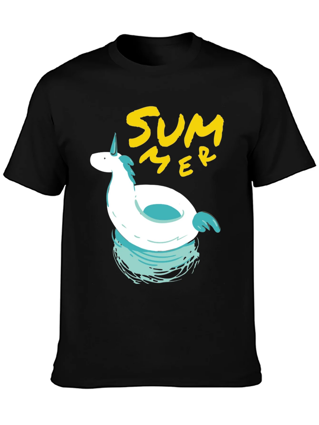 Summer Unicorn Pool Float Graphic Tee product image 3