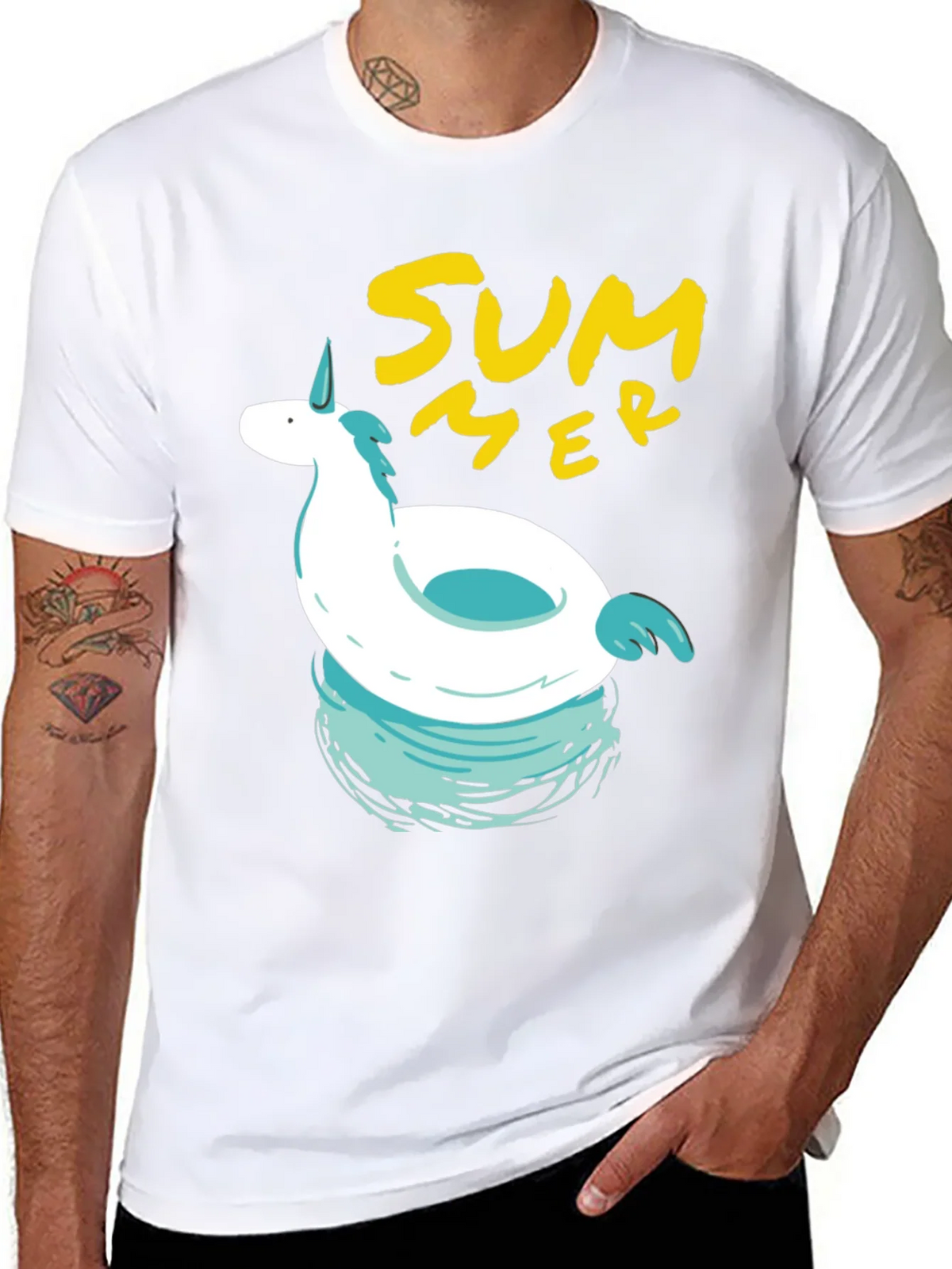 Summer Unicorn Pool Float Graphic Tee product image 7