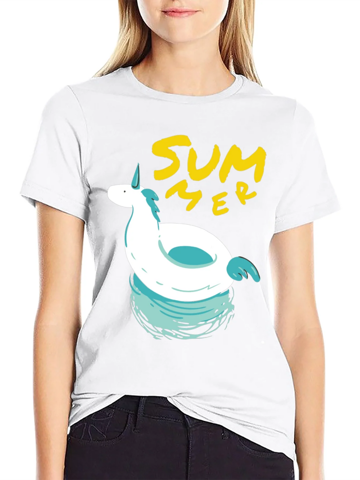 Summer Unicorn Pool Float Graphic Tee product image 8