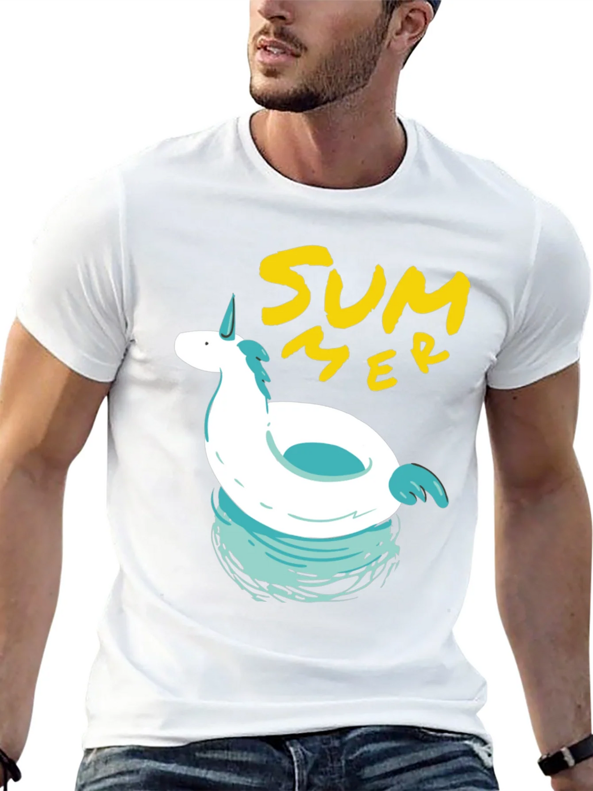 Summer Unicorn Pool Float Graphic Tee product image 12
