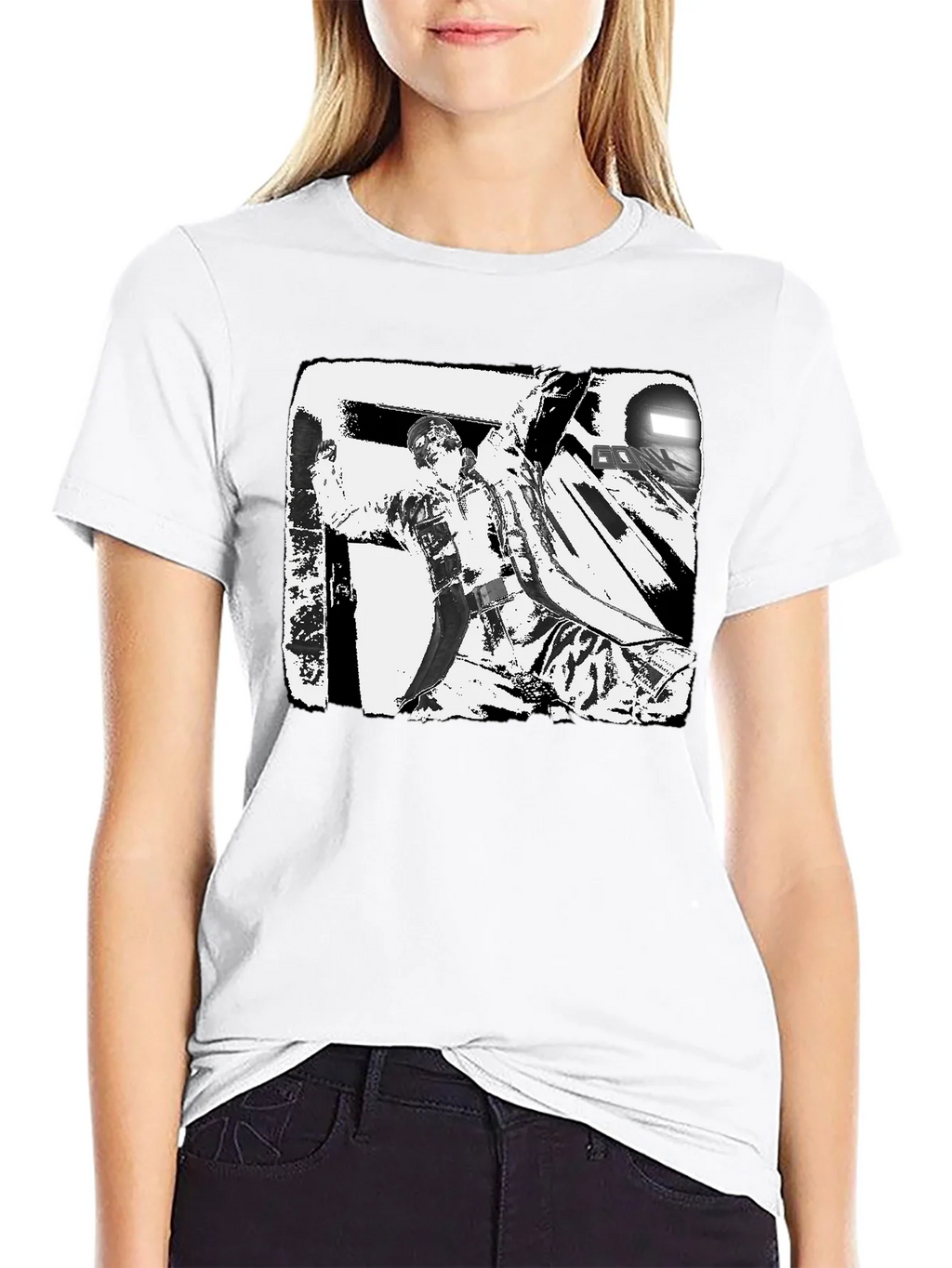 Black & White Graphic Tee: Action Scene product image 8